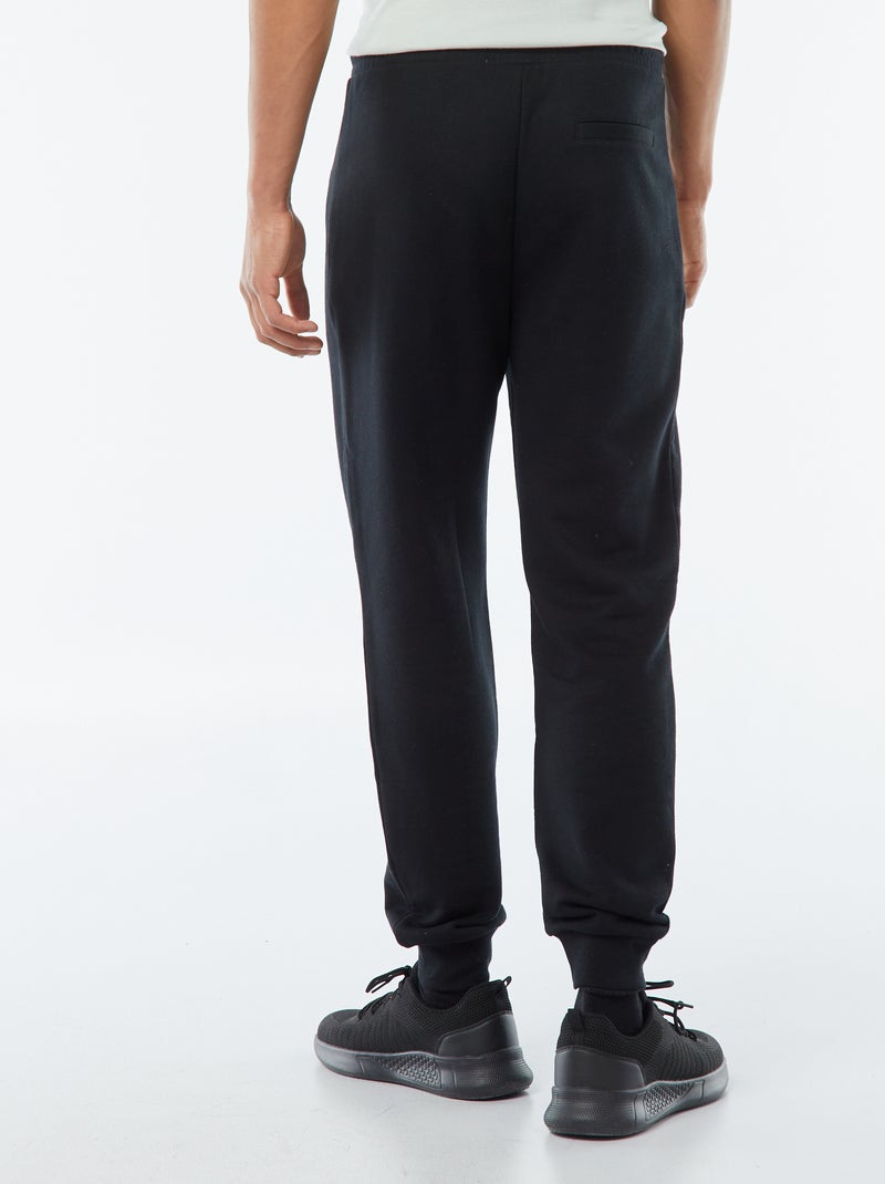 Calças de jogging em moletom leve com bolsos com zíper Preto - Kiabi