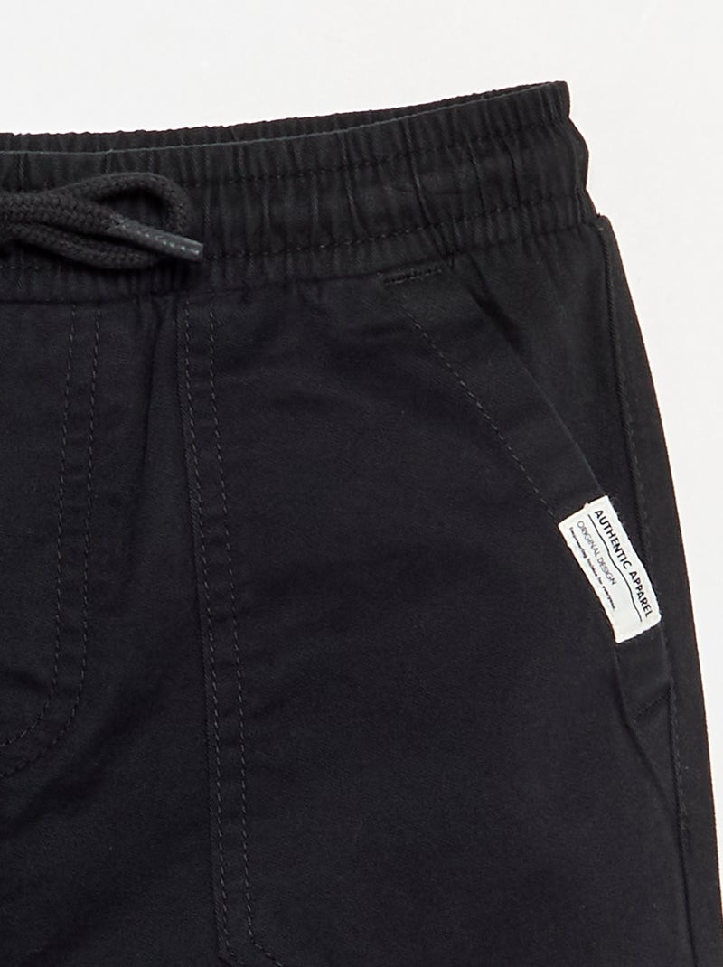 Calças de jogging em sarja Preto - Kiabi