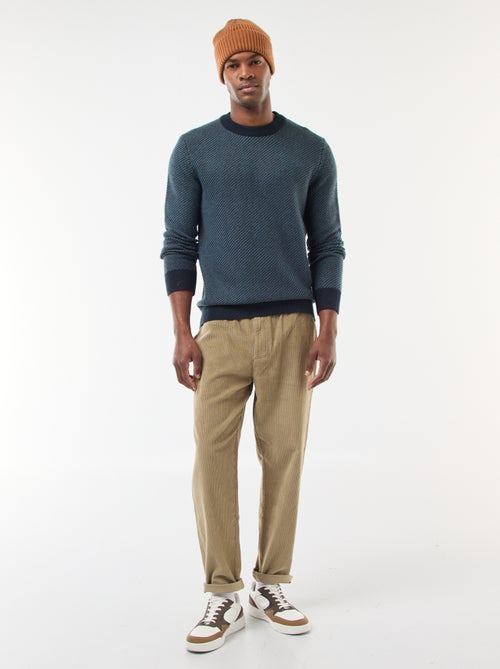 Calças de jogging em veludo cotelê lisas - Kiabi