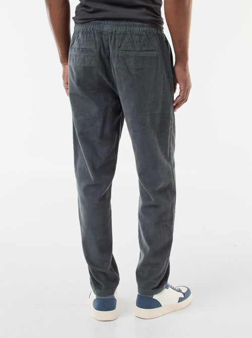 Calças de jogging em veludo cotelê lisas - Kiabi