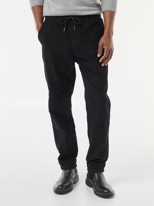 Calças de Jogging em Veludo Cotelê Liso - Kiabi