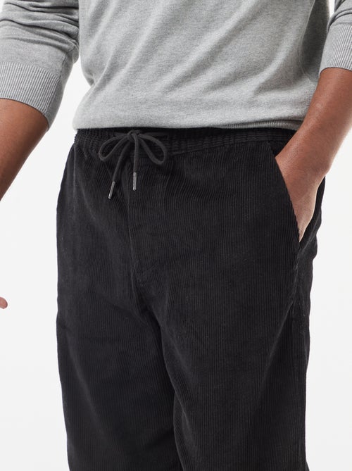 Calças de Jogging em Veludo Cotelê Liso - Kiabi