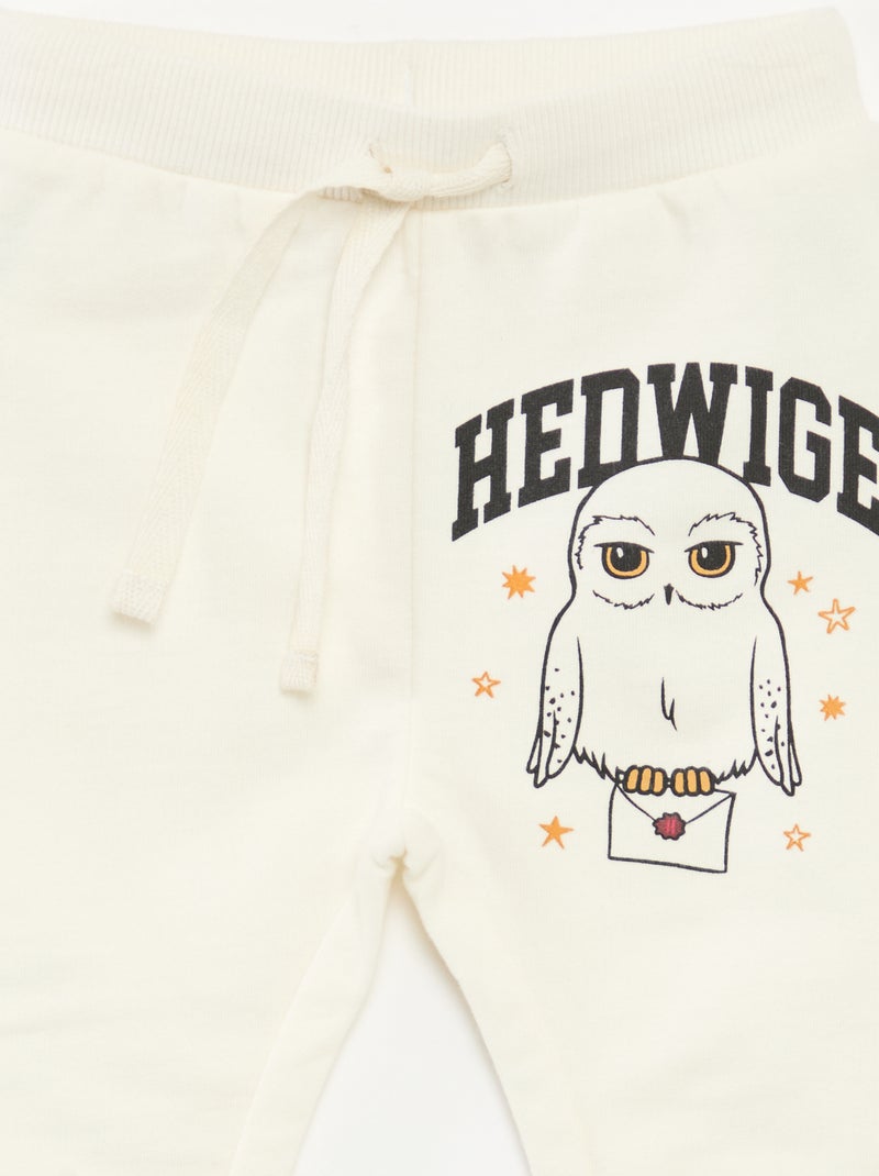 Calças de jogging estampadas 'Harrypotter' em polar de algodão Branco - Kiabi