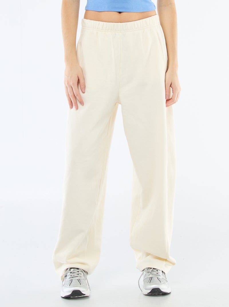 Calças de jogging estilo barrel Bege - Kiabi