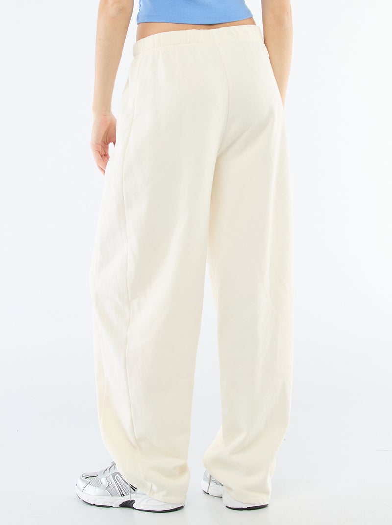 Calças de jogging estilo barrel Bege - Kiabi