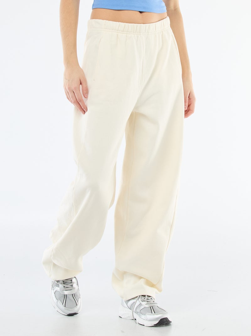 Calças de jogging estilo barrel Bege - Kiabi