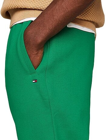 Calças de jogging fluidas verdes para homem tommy hilfiger mw0mw36142