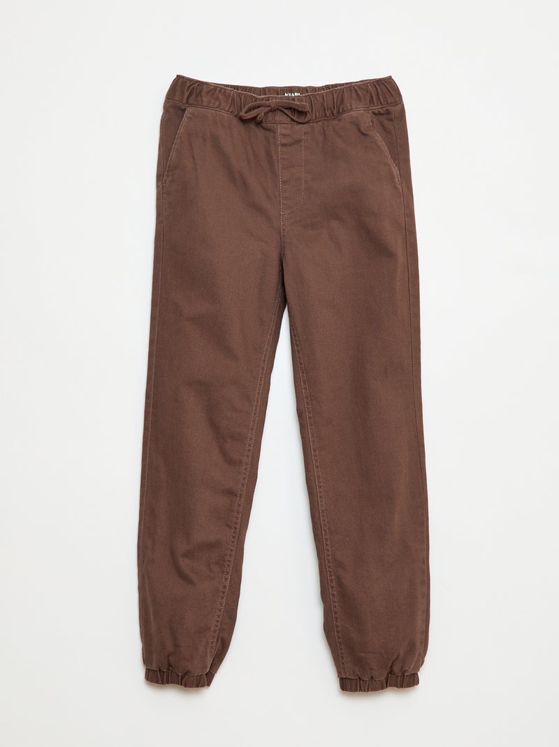 Calças de jogging forradas Castanho - Kiabi