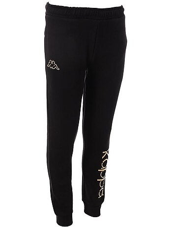 Calças de jogging kappa kecil pretas para menina