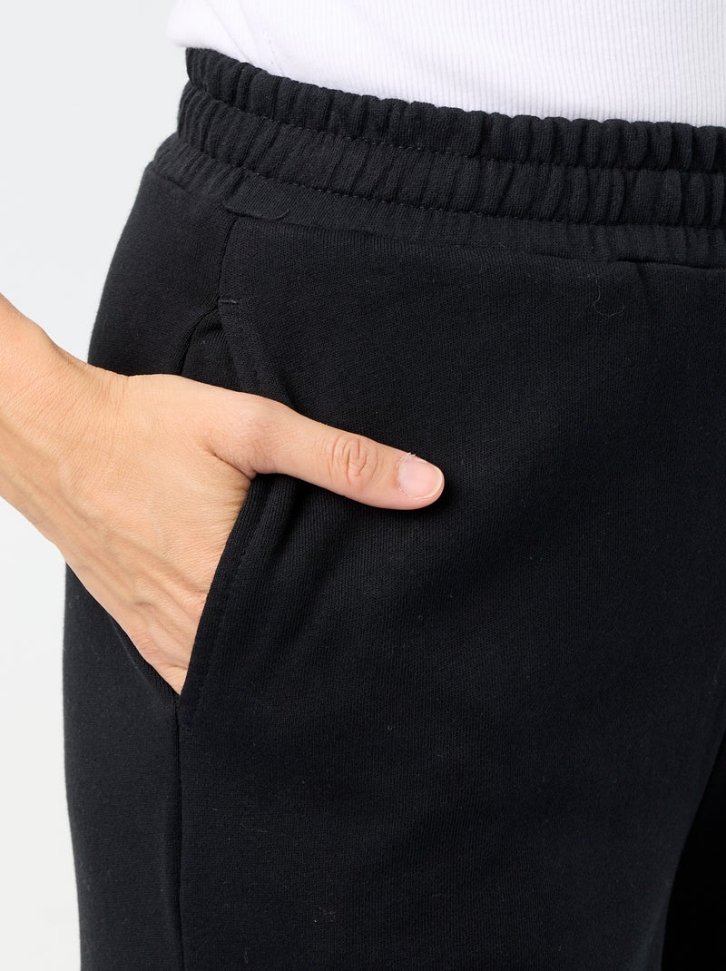 Calças de jogging largas em malha pesada Preto - Kiabi