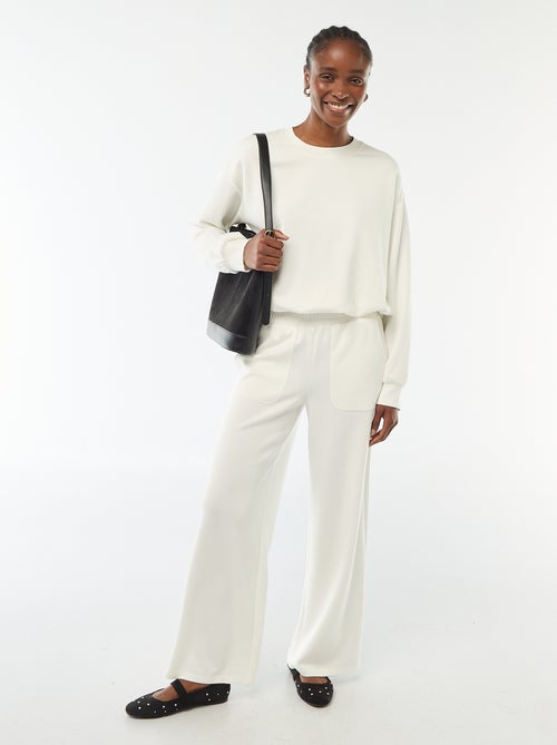 Calças de jogging largas em malha suave - Kiabi