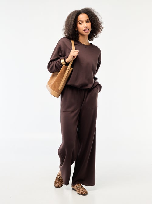 Calças de jogging largas em malha suave - Kiabi