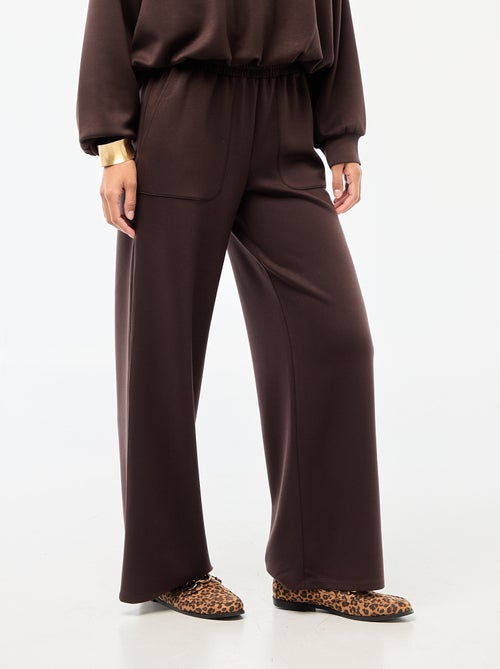 Calças de jogging largas em malha suave - Kiabi