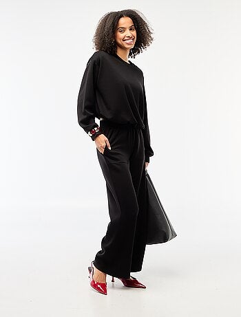 Calças de jogging largas em malha suave