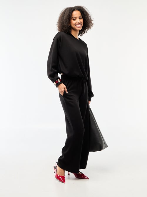 Calças de jogging largas em malha suave - Kiabi