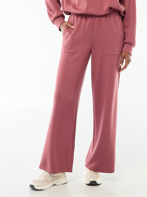 Calças de jogging largas em malha suave - Kiabi