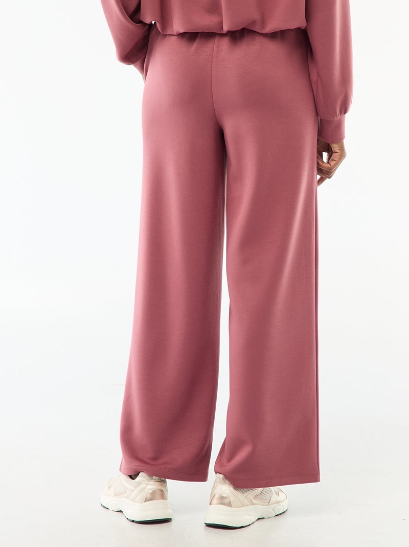 Calças de jogging largas em malha suave Rosa - Kiabi