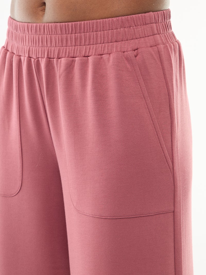 Calças de jogging largas em malha suave Rosa - Kiabi