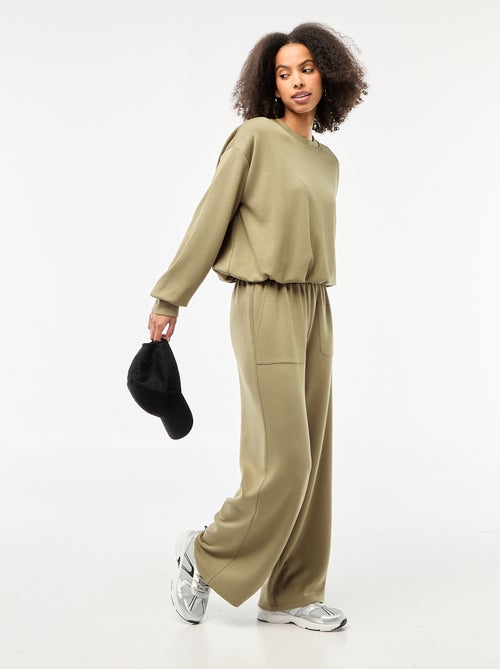 Calças de jogging largas em malha suave - Kiabi