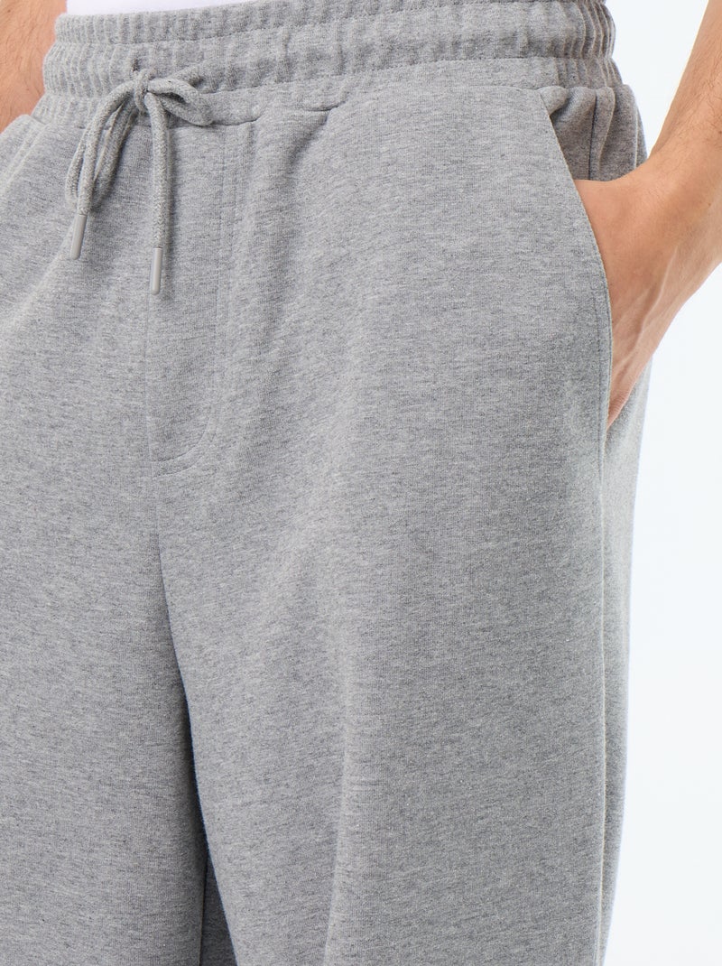 Calças de jogging largas em moletão leve Cinza - Kiabi