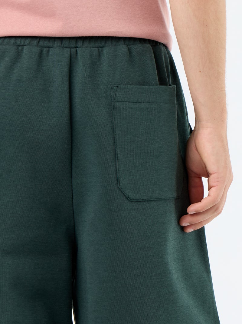 Calças de jogging largas em moletão leve Verde - Kiabi