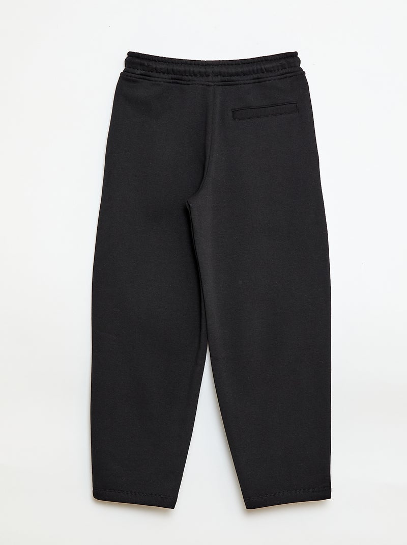 Calças de jogging largas em moletom Preto - Kiabi