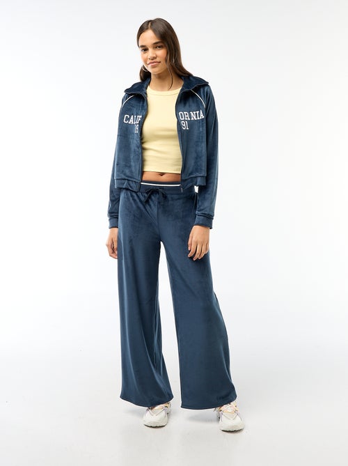 Calças de jogging largas em veludo - Kiabi