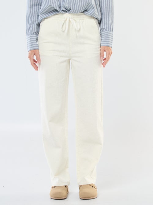 Calças de jogging largas em veludo cotelê - Kiabi