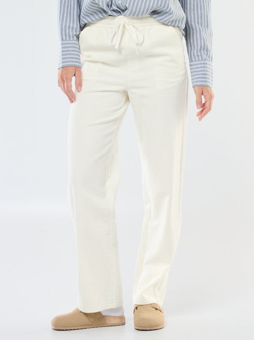 Calças de jogging largas em veludo cotelê - Kiabi