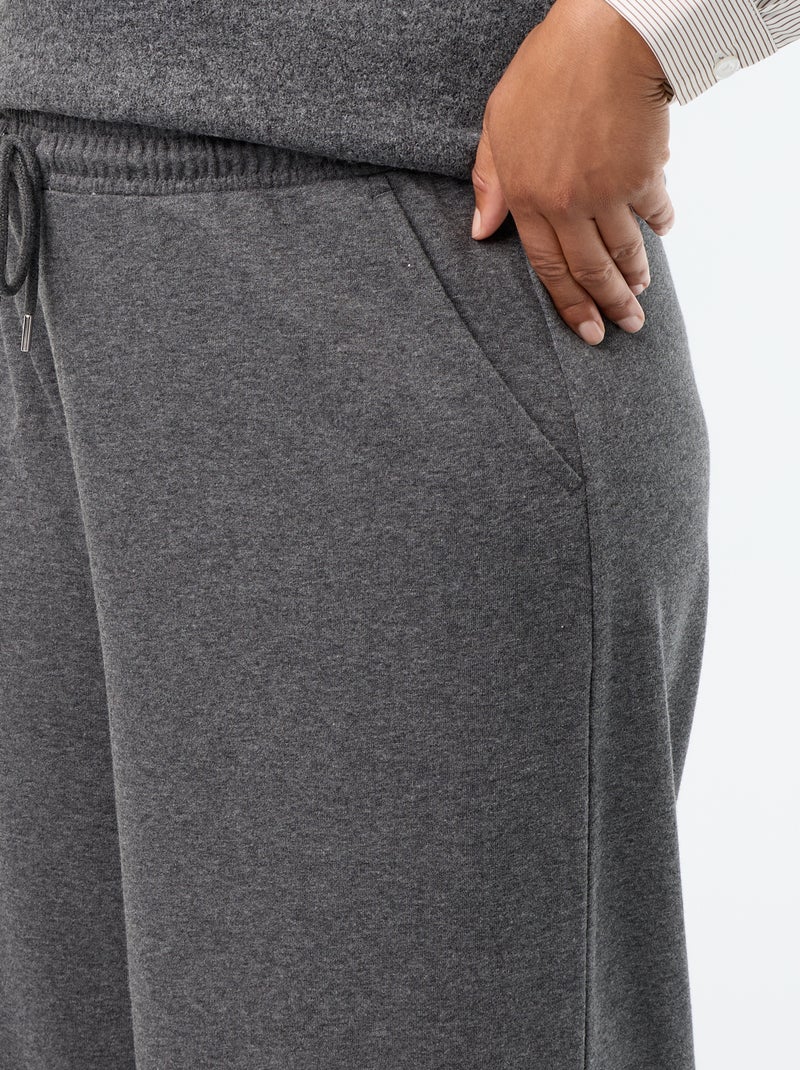 Calças de jogging largas lisas Cinza - Kiabi