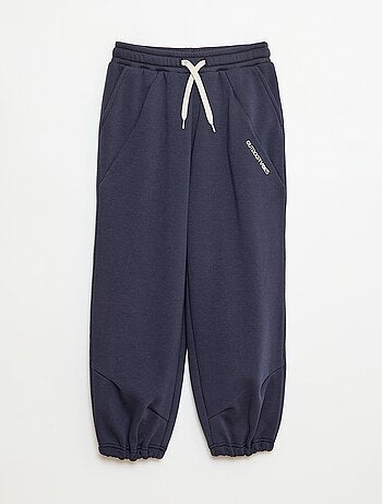 Calças de jogging largas lisas em algodão