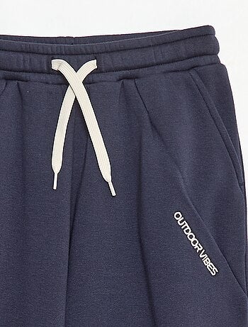 Calças de jogging largas lisas em algodão