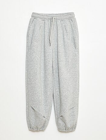 Calças de jogging largas lisas em algodão