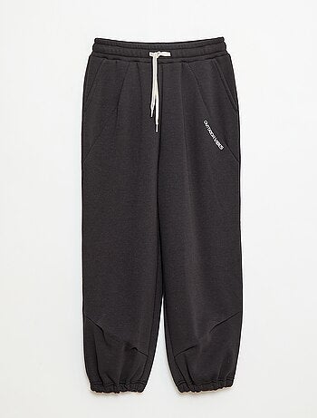 Calças de jogging largas lisas em algodão