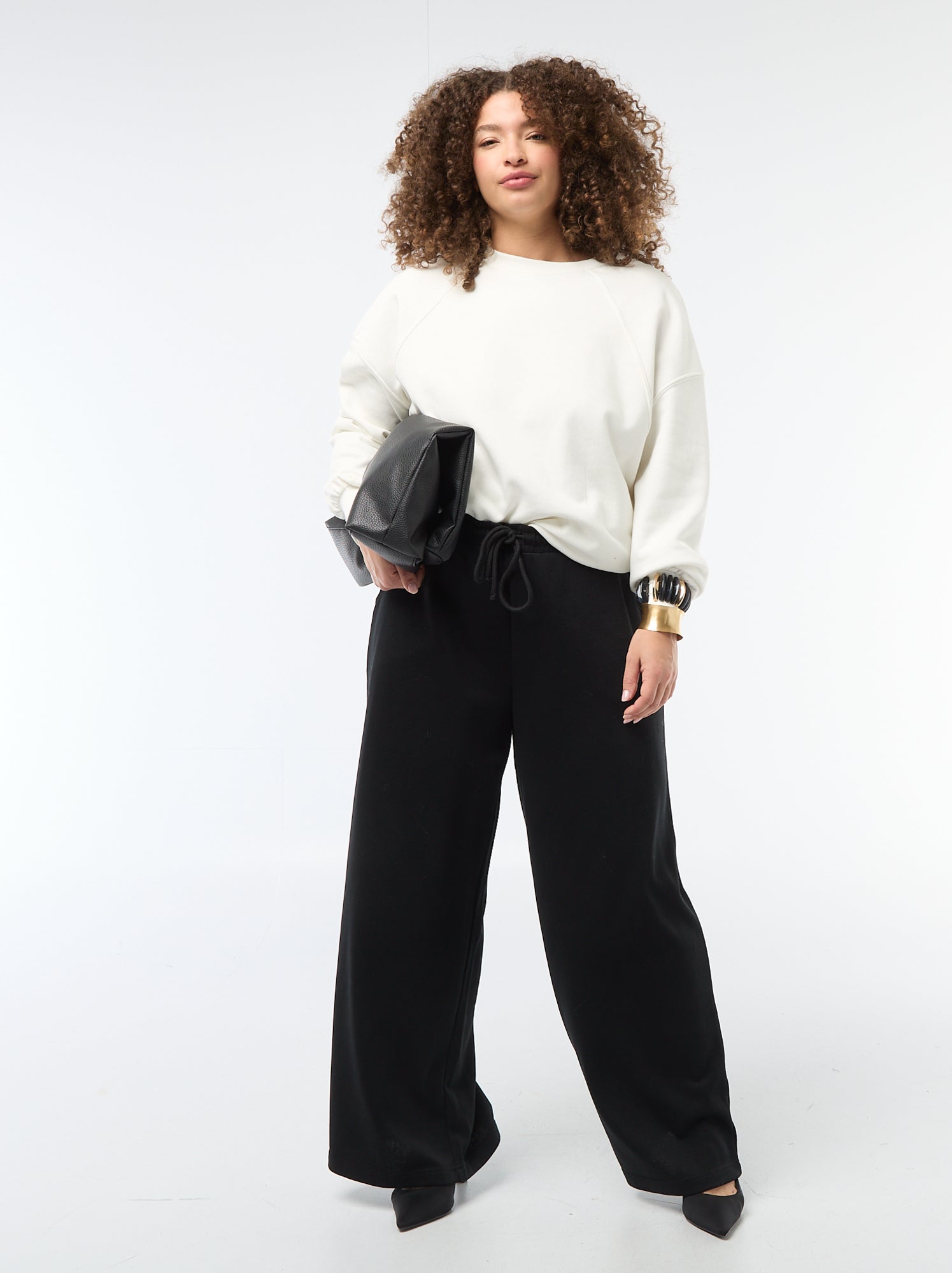 Calças de jogging largas lisas