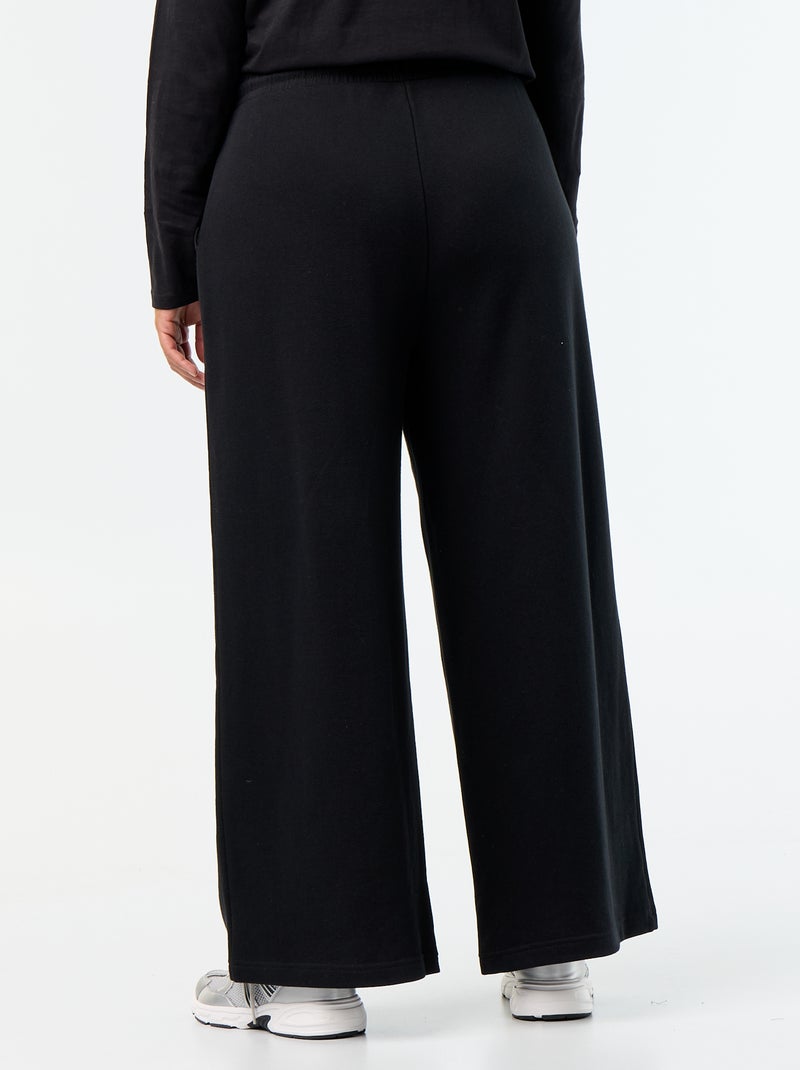 Calças de jogging largas lisas Preto - Kiabi