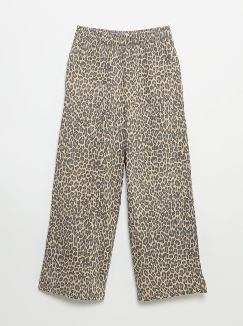 Calças de jogging leopardo - Kiabi