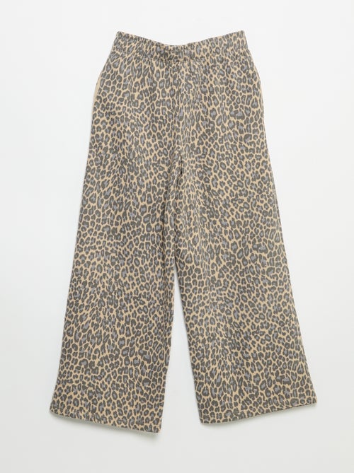 Calças de jogging leopardo - Kiabi