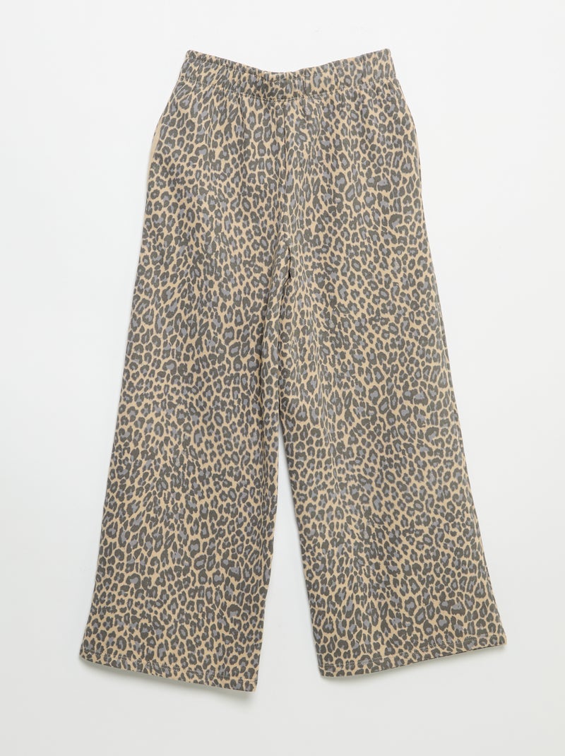 Calças de jogging leopardo Bege - Kiabi