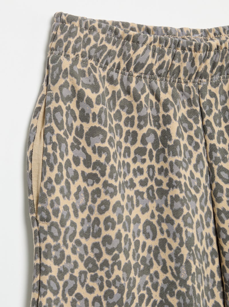 Calças de jogging leopardo Bege - Kiabi