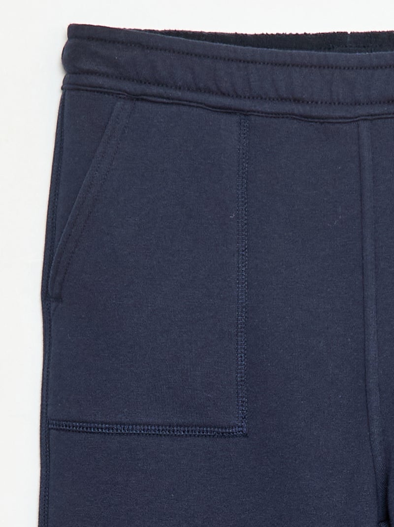 Calças de jogging lisas com 2 bolsos Azul - Kiabi