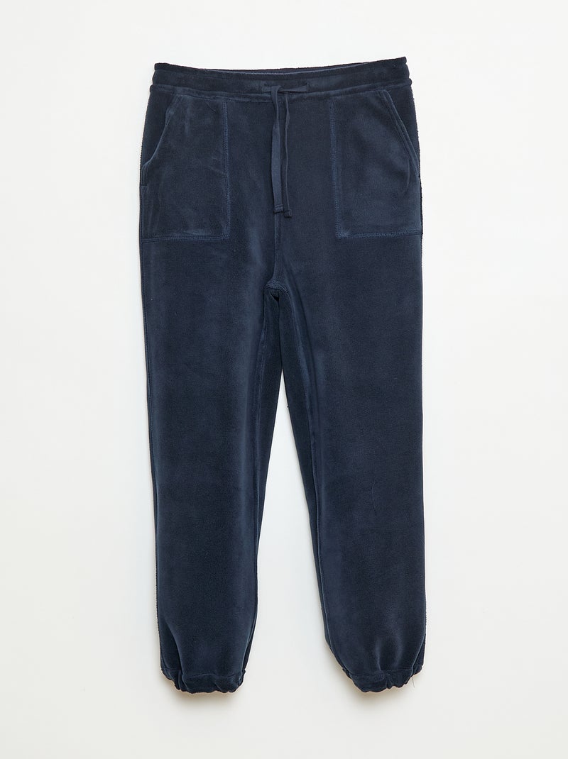 Calças de jogging lisas com 2 bolsos Azul - Kiabi