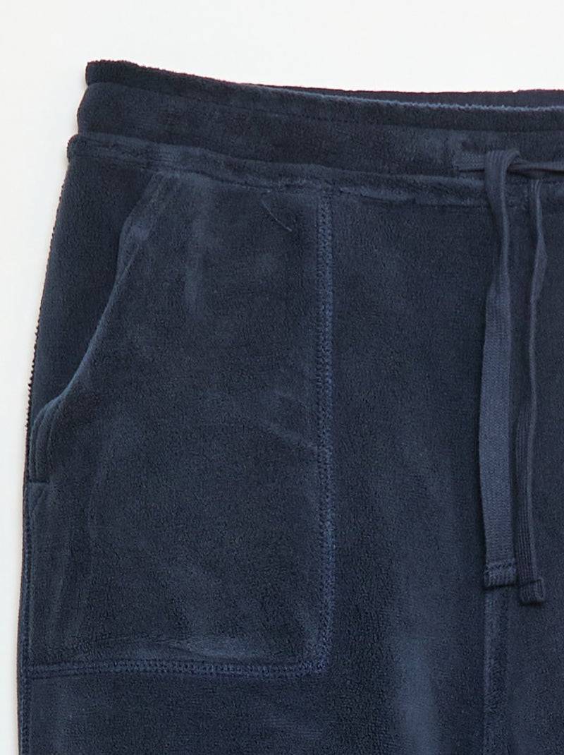 Calças de jogging lisas com 2 bolsos Azul - Kiabi