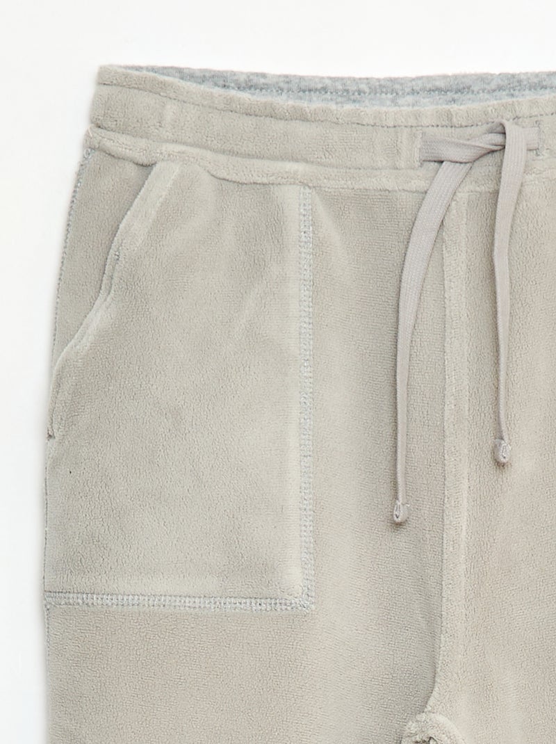 Calças de jogging lisas com 2 bolsos Cinza - Kiabi