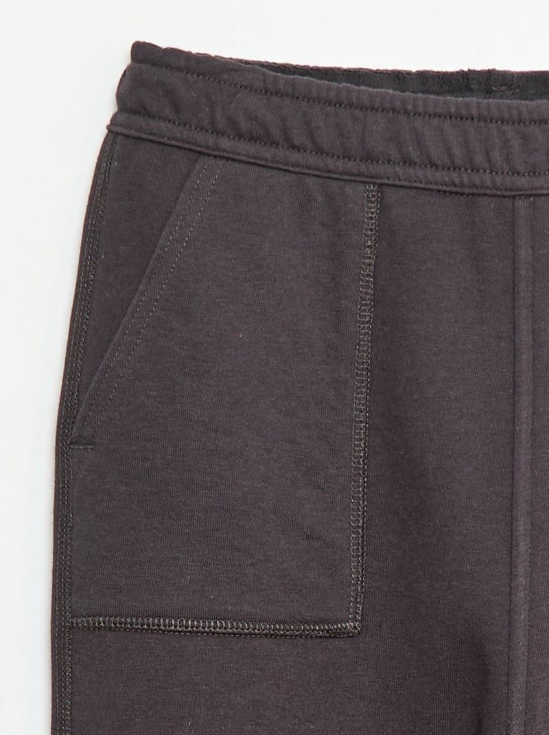 Calças de jogging lisas com 2 bolsos Preto - Kiabi