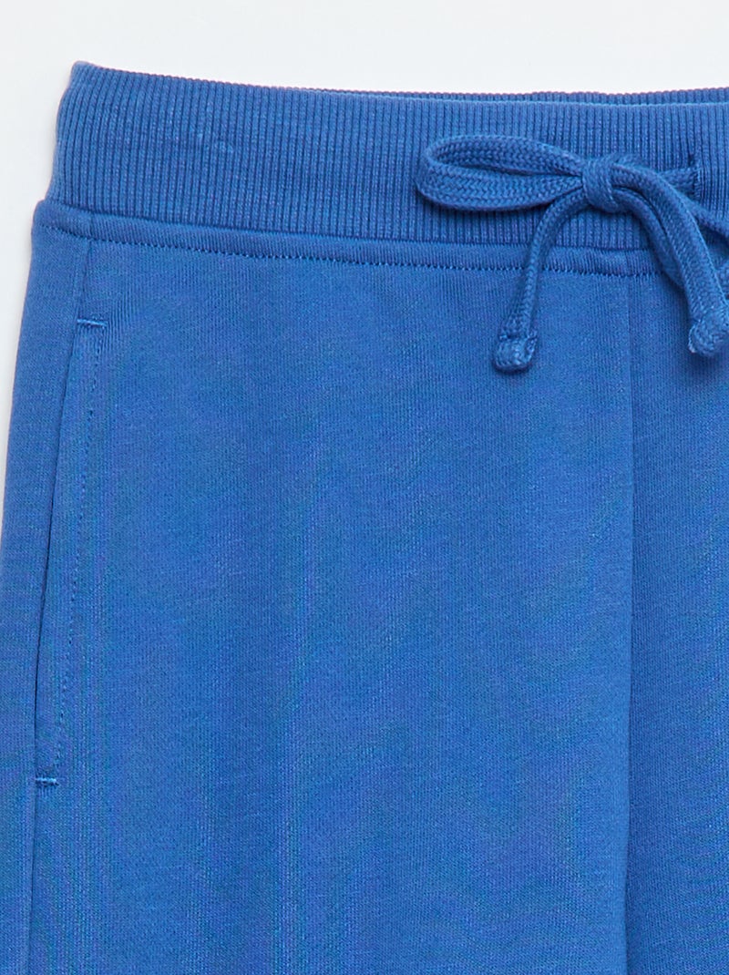 Calças de jogging lisas com cintura elástica Azul - Kiabi