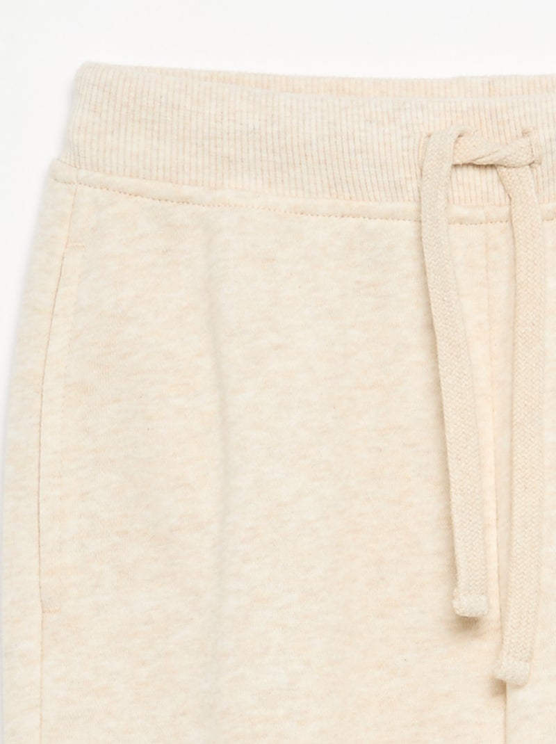 Calças de jogging lisas com cintura elástica Bege - Kiabi