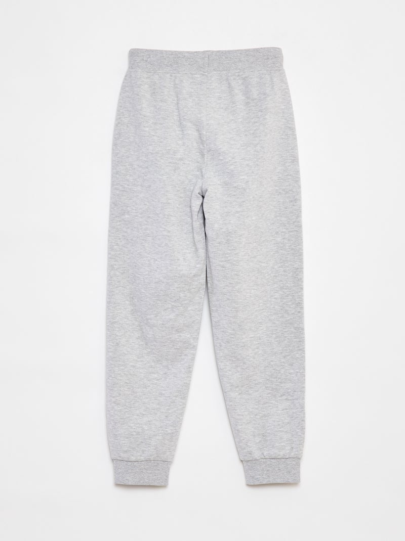 Calças de jogging lisas com cintura elástica Cinza - Kiabi