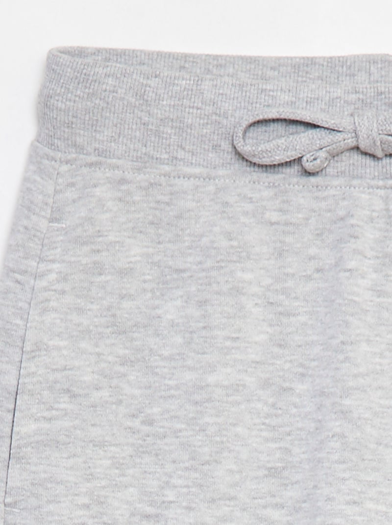 Calças de jogging lisas com cintura elástica Cinza - Kiabi