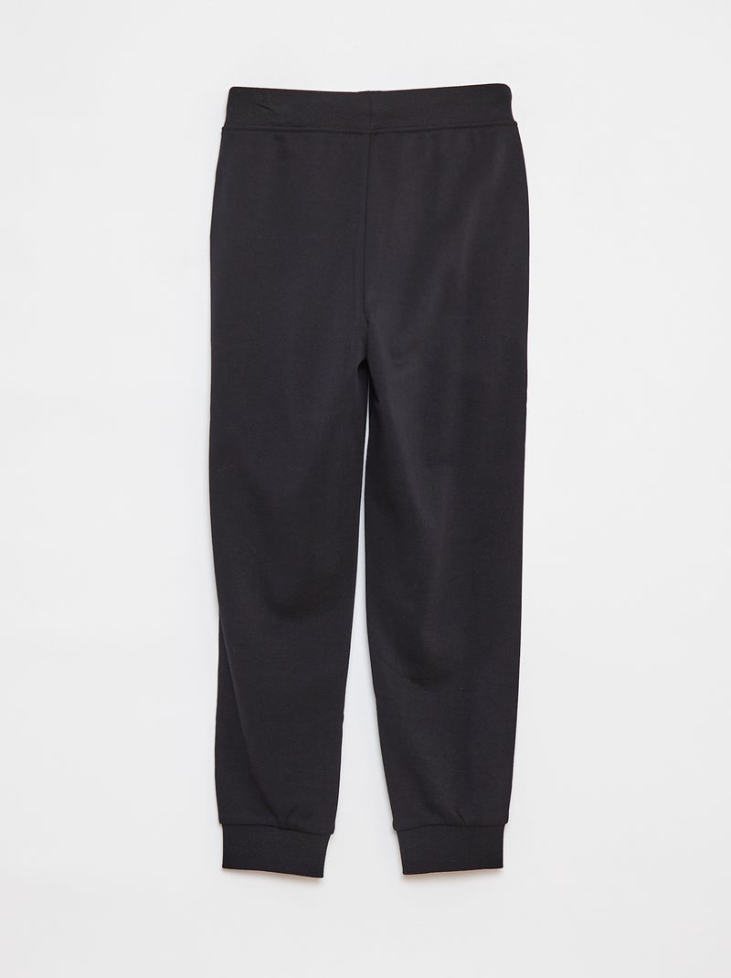 Calças de jogging lisas com cintura elástica Preto - Kiabi